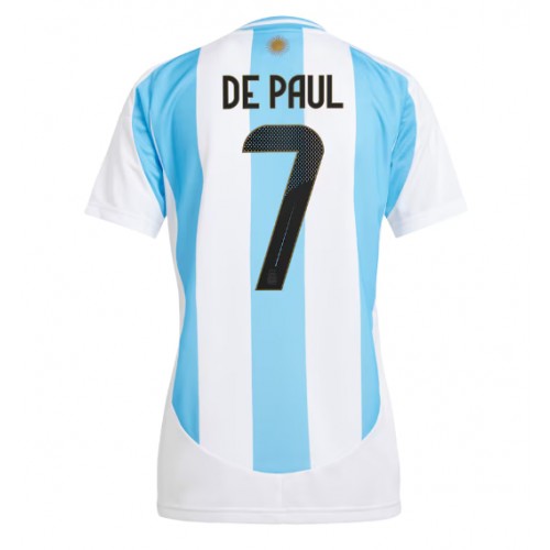 Dres Argentina Rodrigo De Paul #7 Domaci za Žensko Copa America 2024 Kratak Rukav